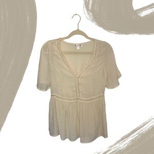 Roommates Sheer Peplum Top